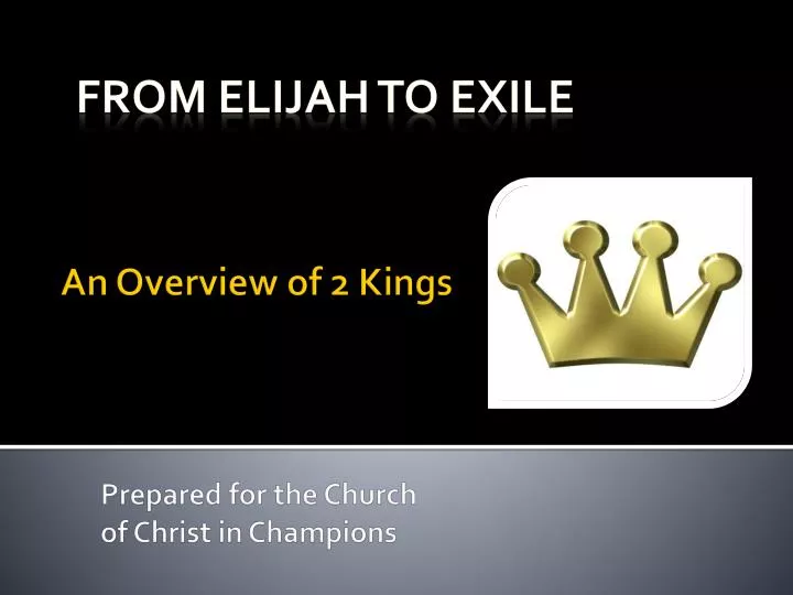 from elijah to exile