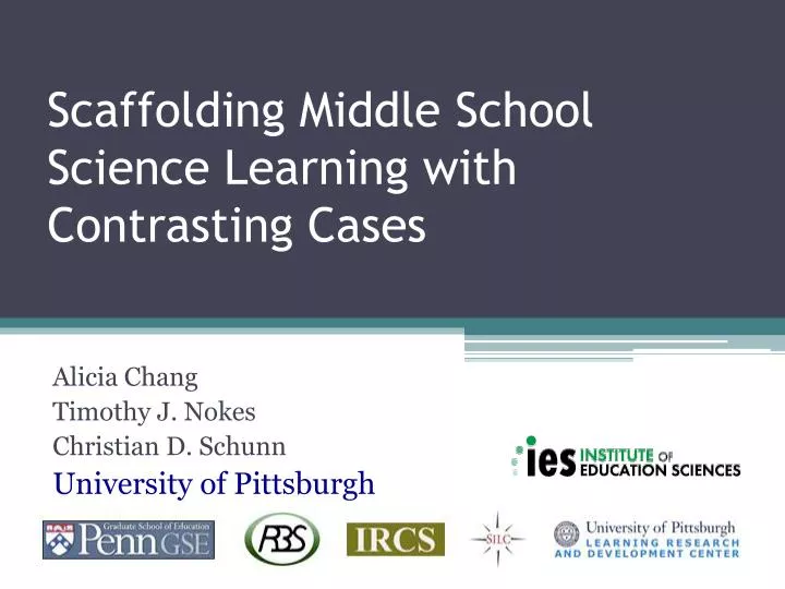 scaffolding middle school science learning with contrasting cases