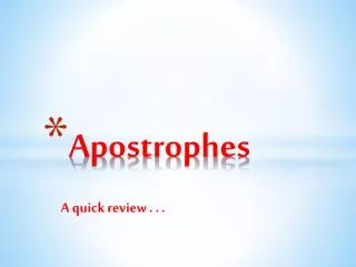 Apostrophes