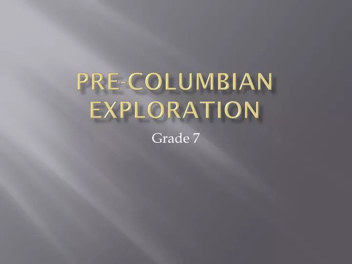 pre columbian exploration