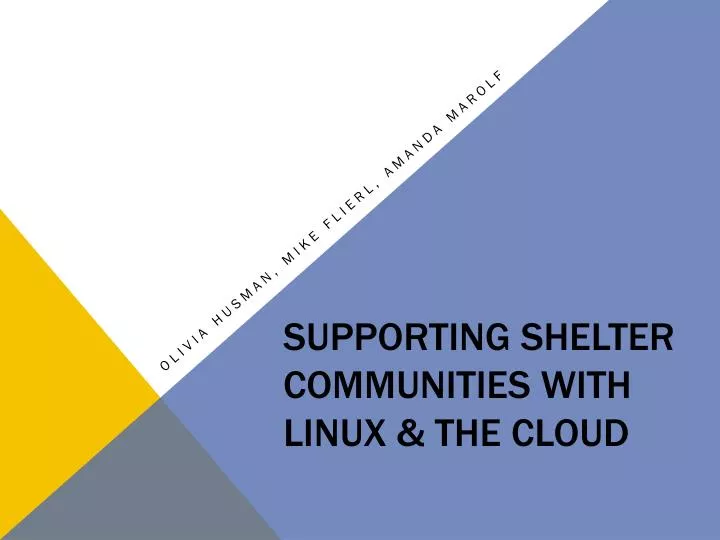 supporting shelter communities with linux the cloud