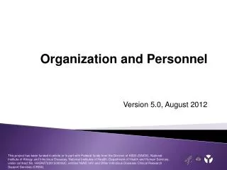 Organization and Personnel
