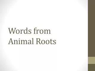 Words from Animal Roots
