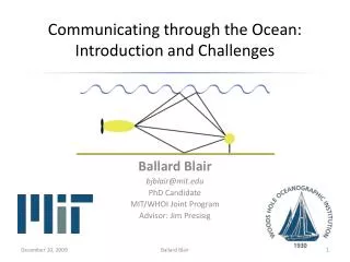 Communicating through the Ocean: Introduction and Challenges