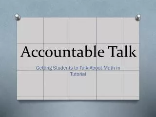 Accountable Talk