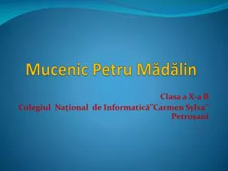mucenic petru m d lin