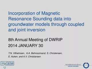 8th Annual Meeting of DWRIP 2014 JANUARY 30