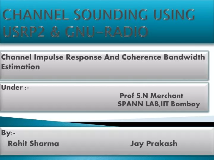 channel sounding using usrp2 gnu radio