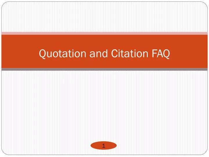 quotation and citation faq