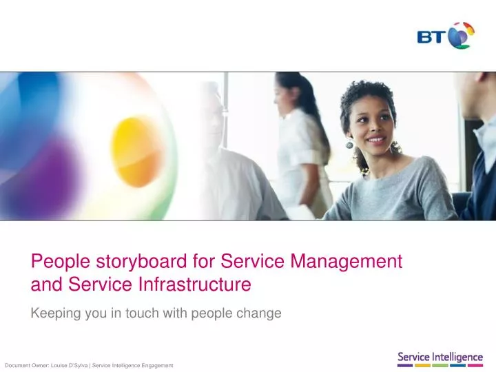 people storyboard for service management and service infrastructure