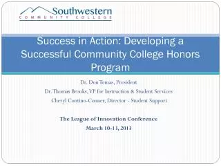Success in Action: Developing a Successful Community College Honors Program