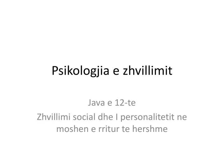 psikologjia e zhvillimit