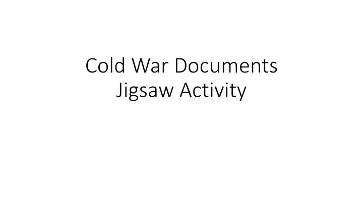 cold war documents jigsaw activity