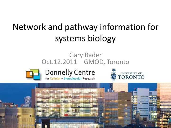 network and pathway information for systems biology