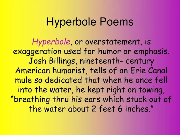 hyperbole poems