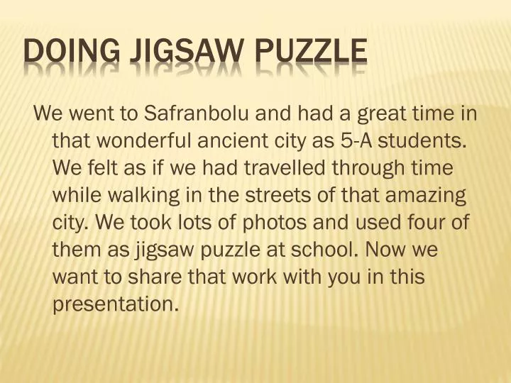 doing jigsaw puzzle