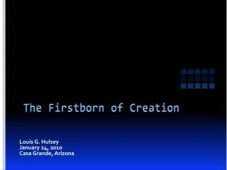 The Firstborn of Creation