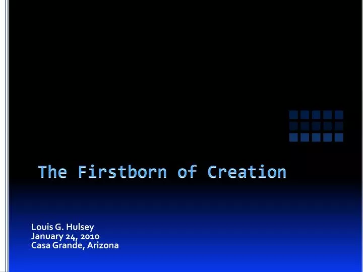 the firstborn of creation