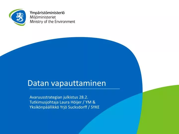 datan vapauttaminen