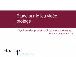 etude sur le jeu vid o prot g