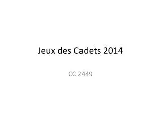 jeux des cadets 2014