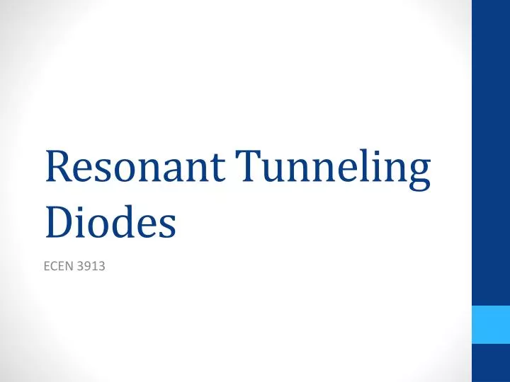 resonant tunneling diodes