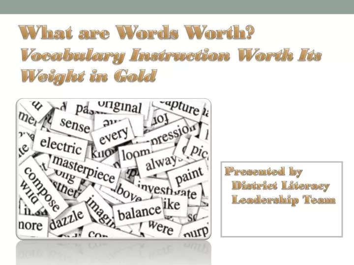 what are words worth vocabulary instruction worth its weight in gold