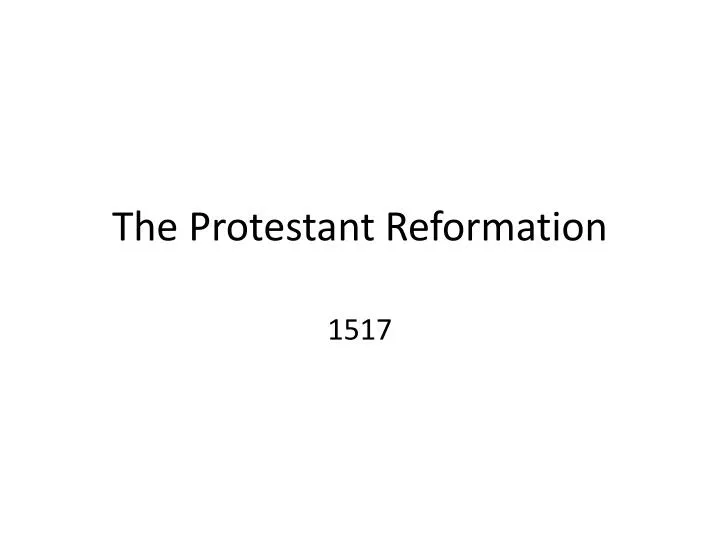 the protestant reformation