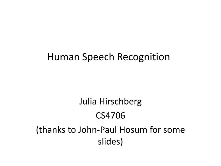 human speech recognition
