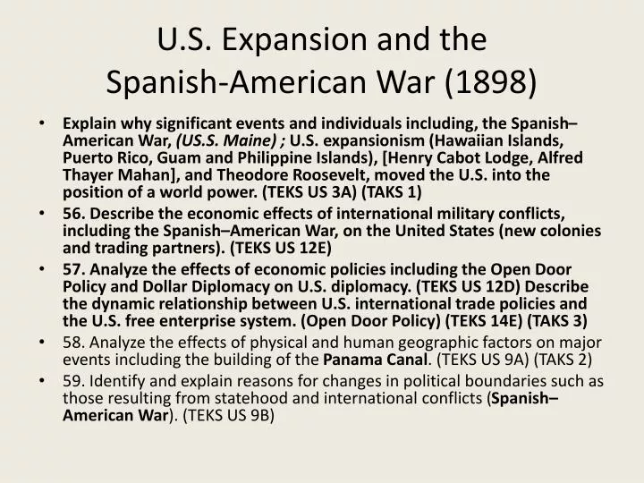 u s expansion and the spanish american war 1898