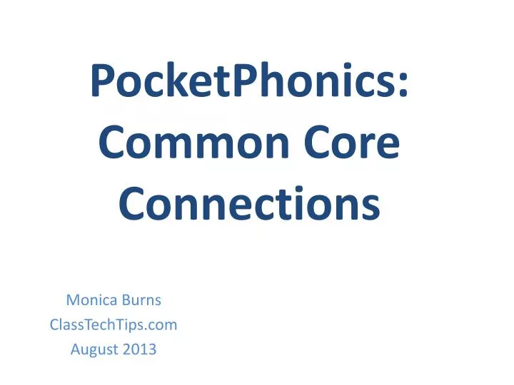pocketphonics common core connections