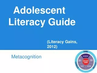 Adolescent Literacy Guide (Literacy Gains, 2012)