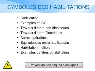 symboles des habilitations