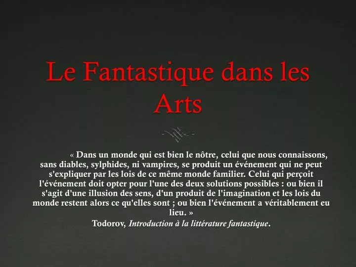 le fantastique dans les arts