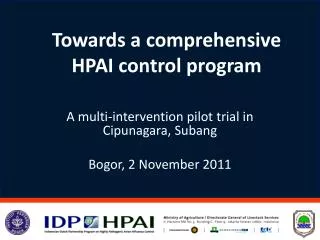Towards a comprehensive HPAI control program