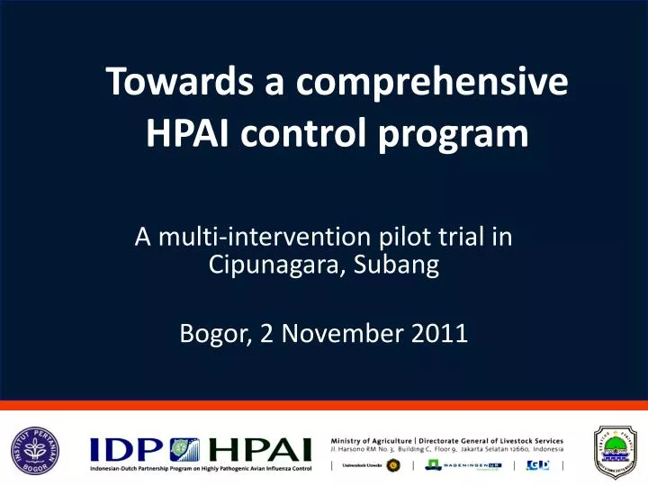 towards a comprehensive hpai control program