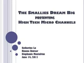 The Smallies Dream Big presenting High Tech Micro Channels
