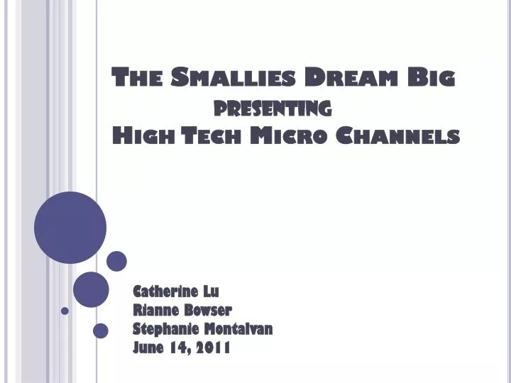 the smallies dream big presenting high tech micro channels