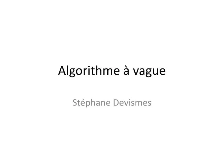 algorithme vague