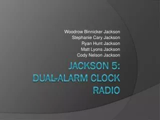 Jackson 5: Dual-Alarm clock Radio