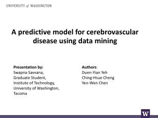 A predictive model for cerebrovascular disease using data mining