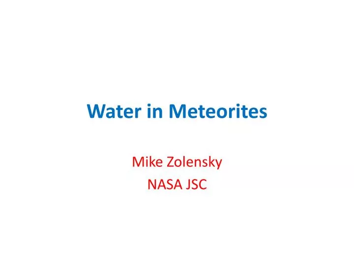 water in meteorites