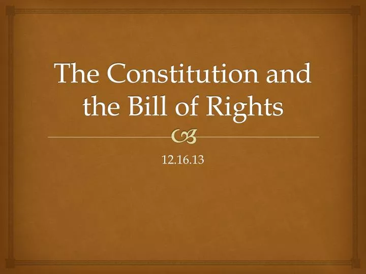 the constitution and the bill of rights