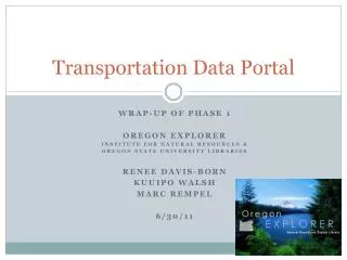 Transportation Data Portal