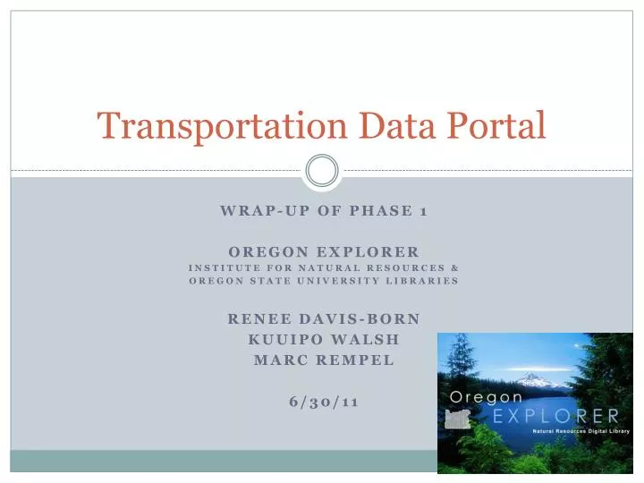 transportation data portal