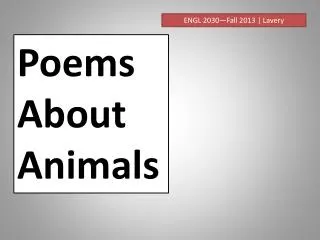 Poems About Animals