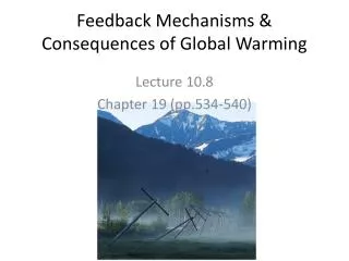 Feedback Mechanisms &amp; Consequences of Global Warming