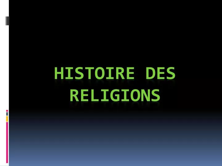 histoire des religions
