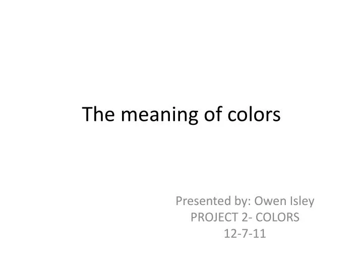 the meaning of colors