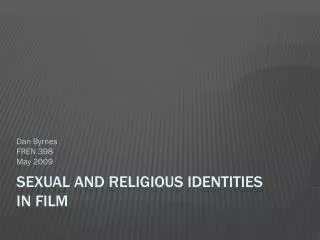Sexual and Religious Identities in Film